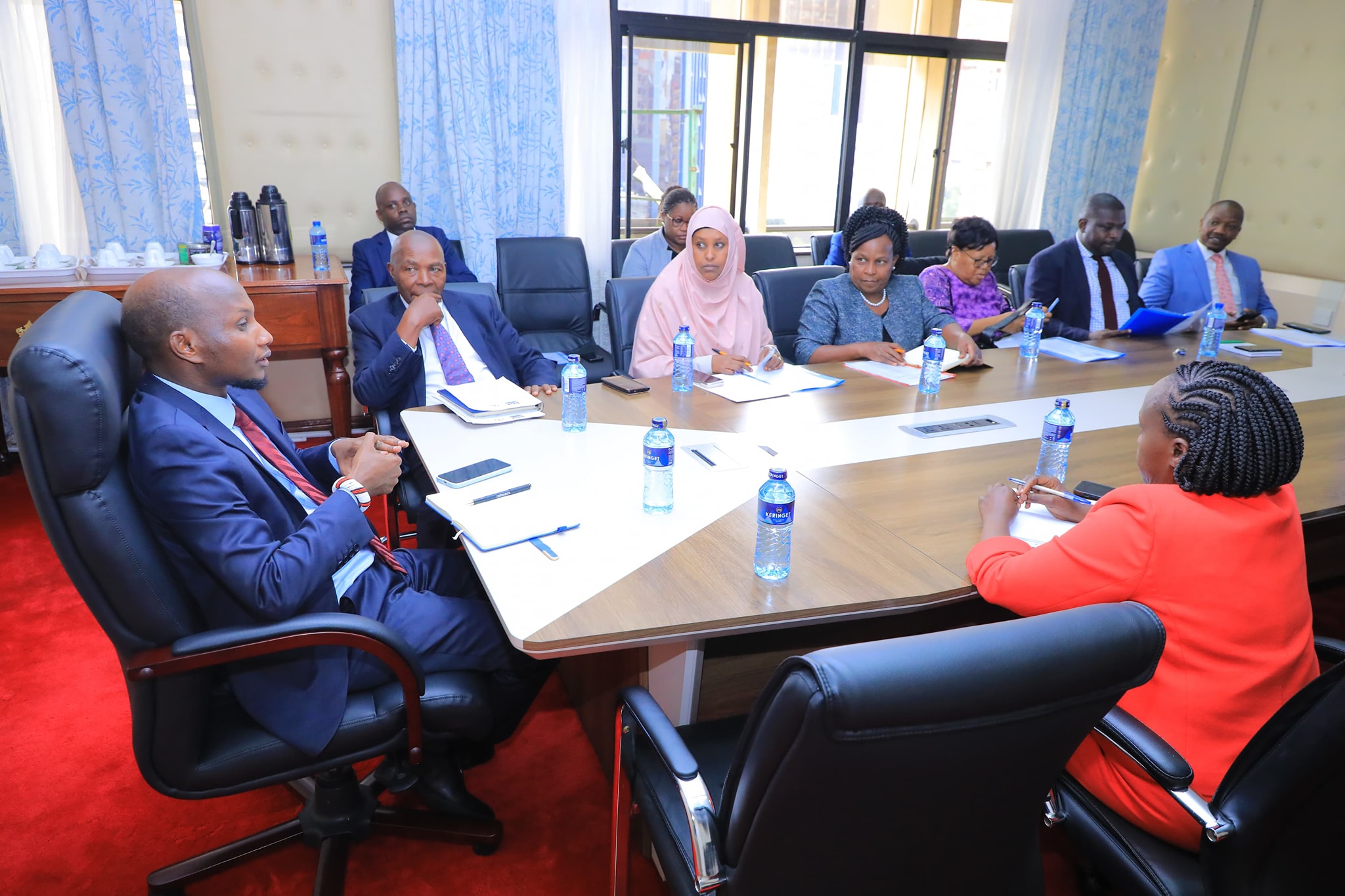 Courtesy call on Mr. Michael Loikenu Lenasalon, the Principal Secretary for the State Department for Devolution.