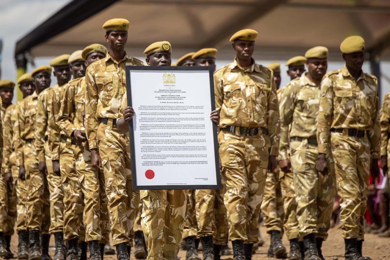 Historic Transfer of Management functions relating to Amboseli National Park to the County Government of Kajiado.