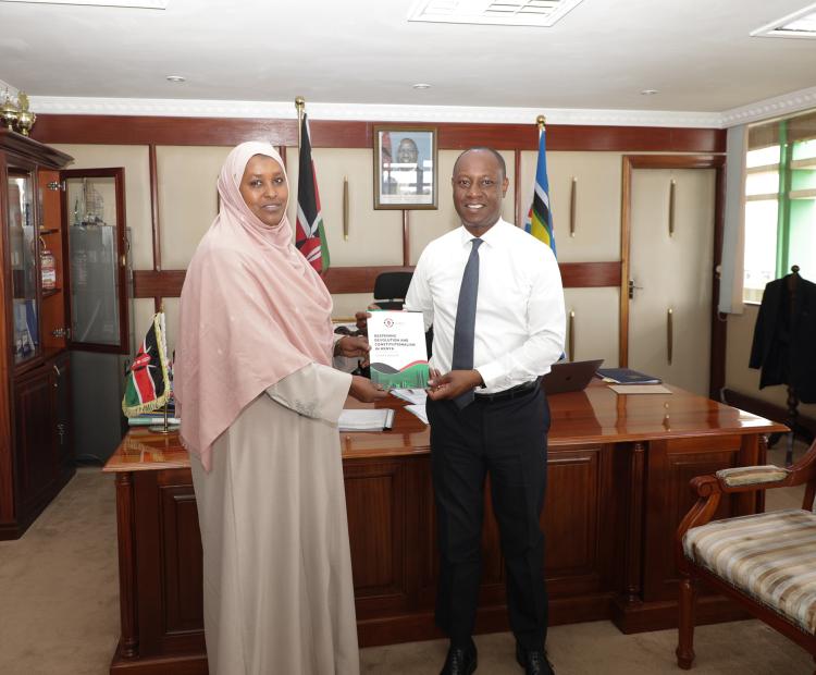 IGRTC Vice Chairperson, Madam Saadia Kontoma, courtesy call on Principal Secretary Jonathan Mueke of the State Department for Livestock Development