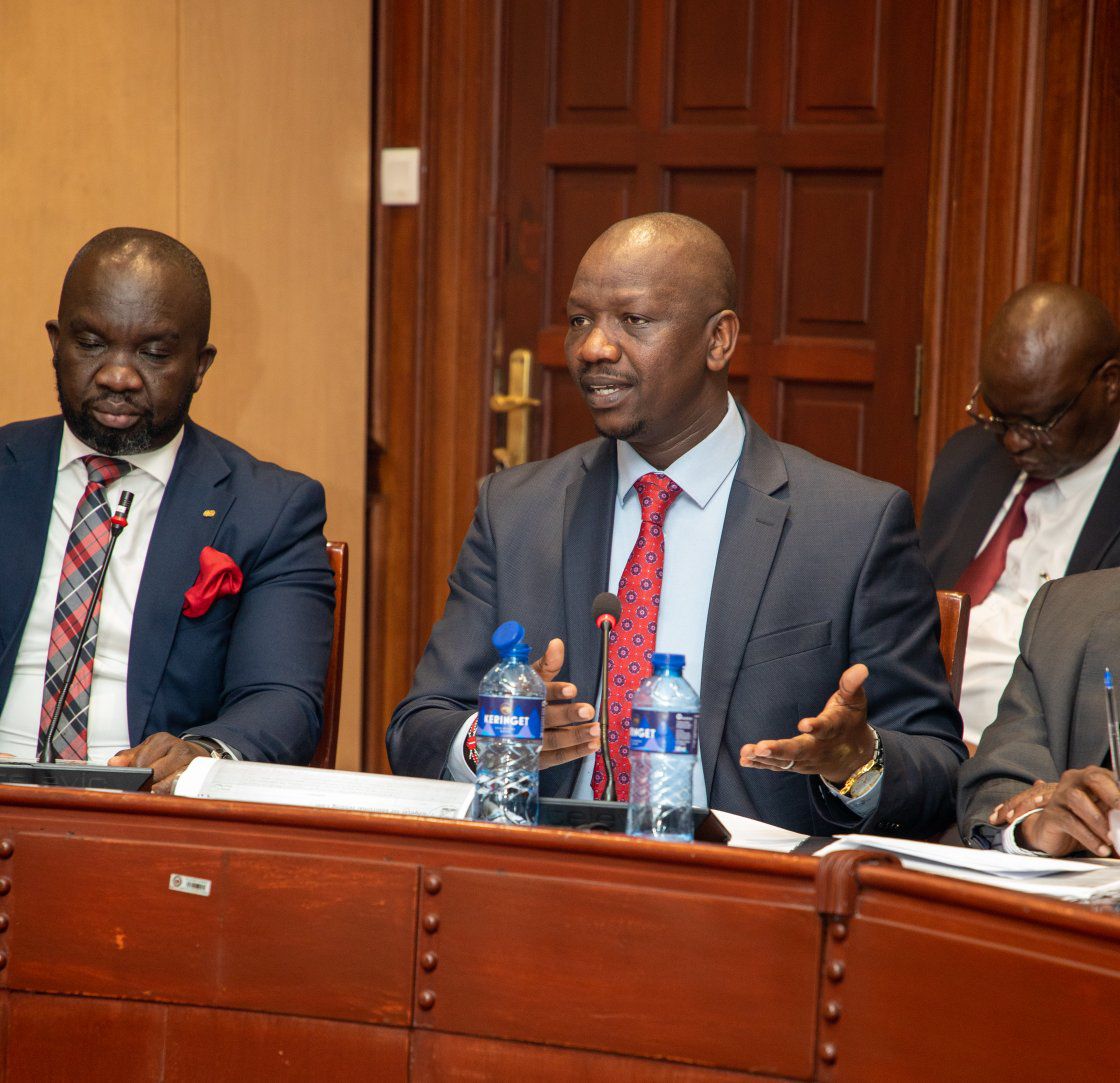 Appearing before the Parliamentary Departmental Committee on Regional Development, chaired by Hon. Peter Lochakapong.