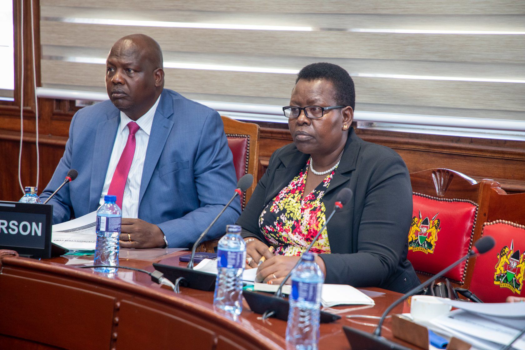Appearing before the Parliamentary Departmental Committee on Regional Development, chaired by Hon. Peter Lochakapong.