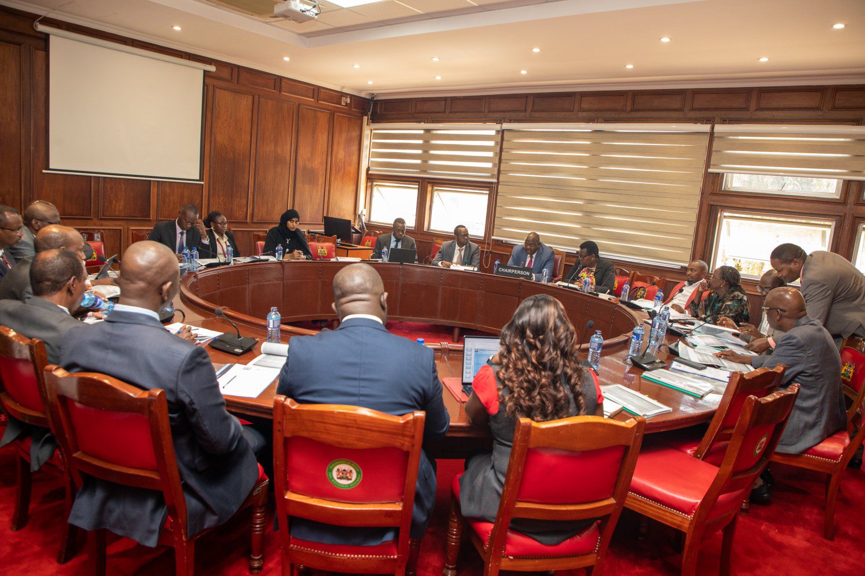 Appearing before the Parliamentary Departmental Committee on Regional Development, chaired by Hon. Peter Lochakapong.