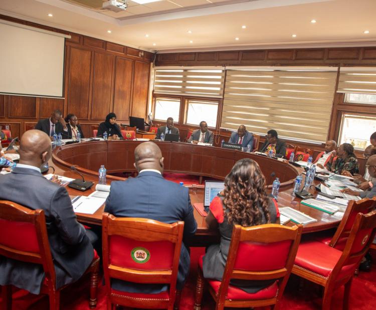 Appearing before the Parliamentary Departmental Committee on Regional Development, chaired by Hon. Peter Lochakapong.