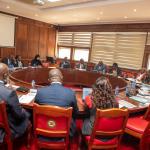 Appearing before the Parliamentary Departmental Committee on Regional Development, chaired by Hon. Peter Lochakapong.